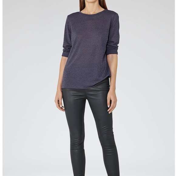 Reiss Tops - Reiss Milly Button Back Long Sleeve Jersey Top
